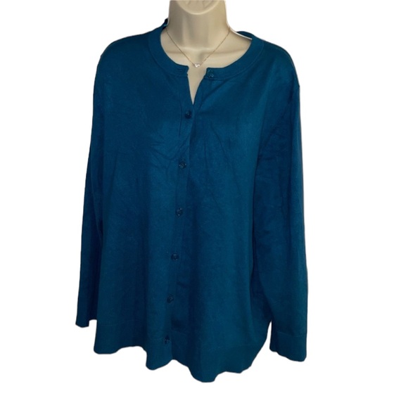 Lane Bryant Women’s Blue Button Down Cardigan Size 18/20 - Picture 1 of 6